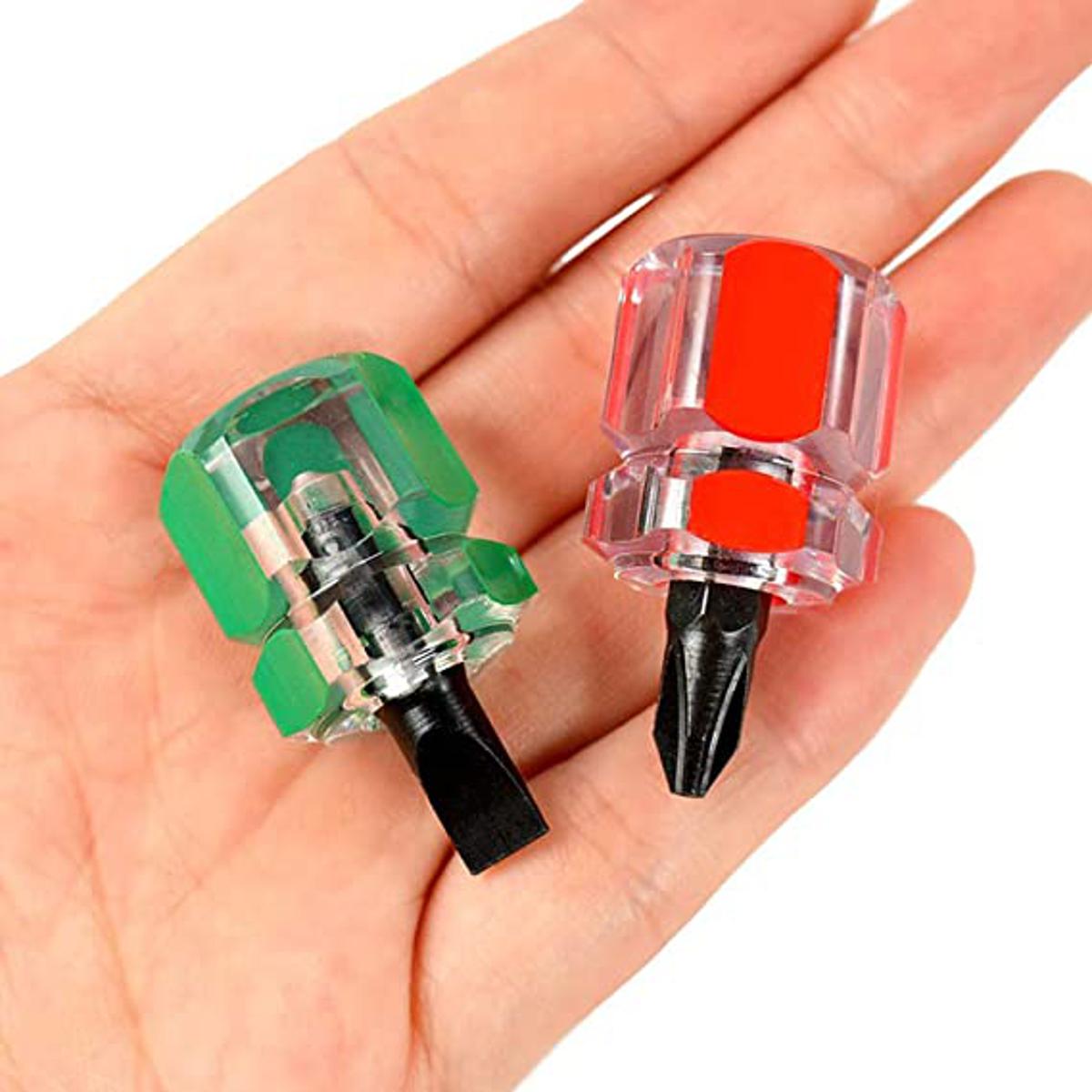 2 Pcs Cute Mini Phillips Screwdriver Set - Portable Small Radish Head Screwdriver Precision Clear Handle Repair Hand Tools - Screw Driver Set