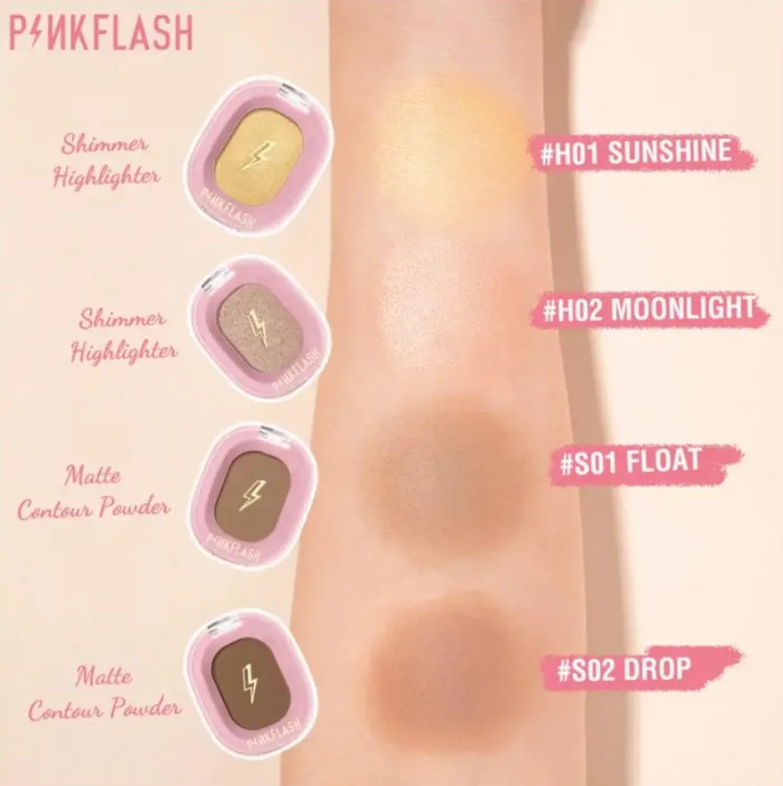 Shimmer Cute Highlighter by PinkFlash (4 Different Shade). 
