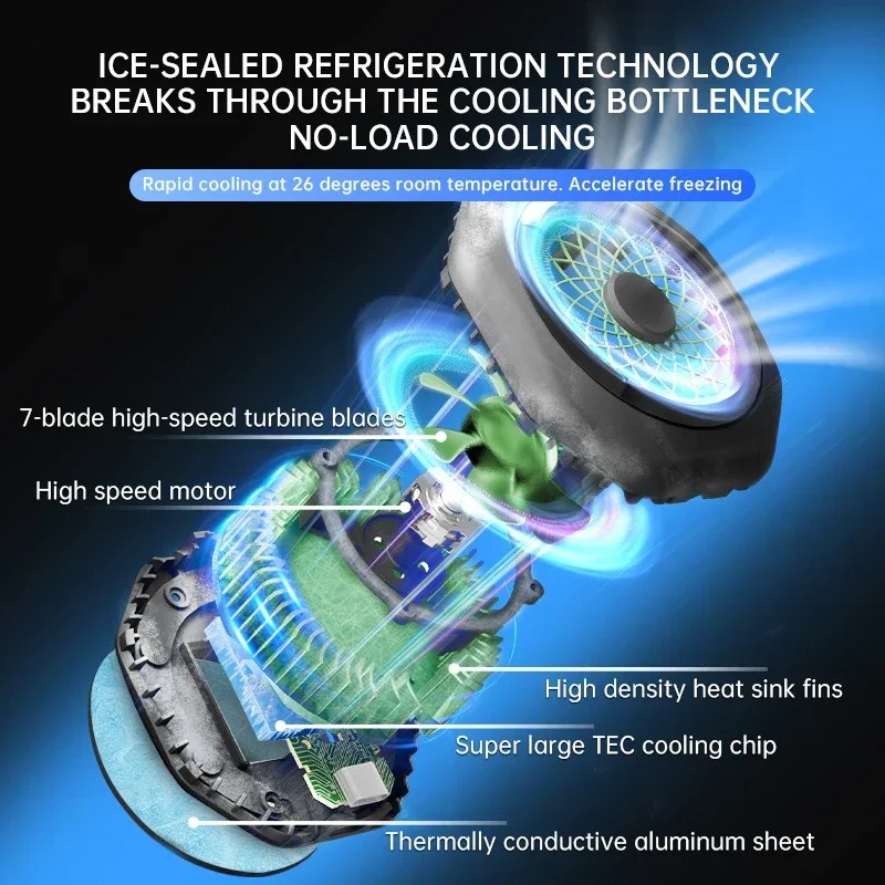 HK-4 PRO Magnetic/ Back-clip 2 IN 1 Mobile Phone Universal Cooler Semiconductor Cooling Fan Freeze Radiator for IOS Android PUBG. 