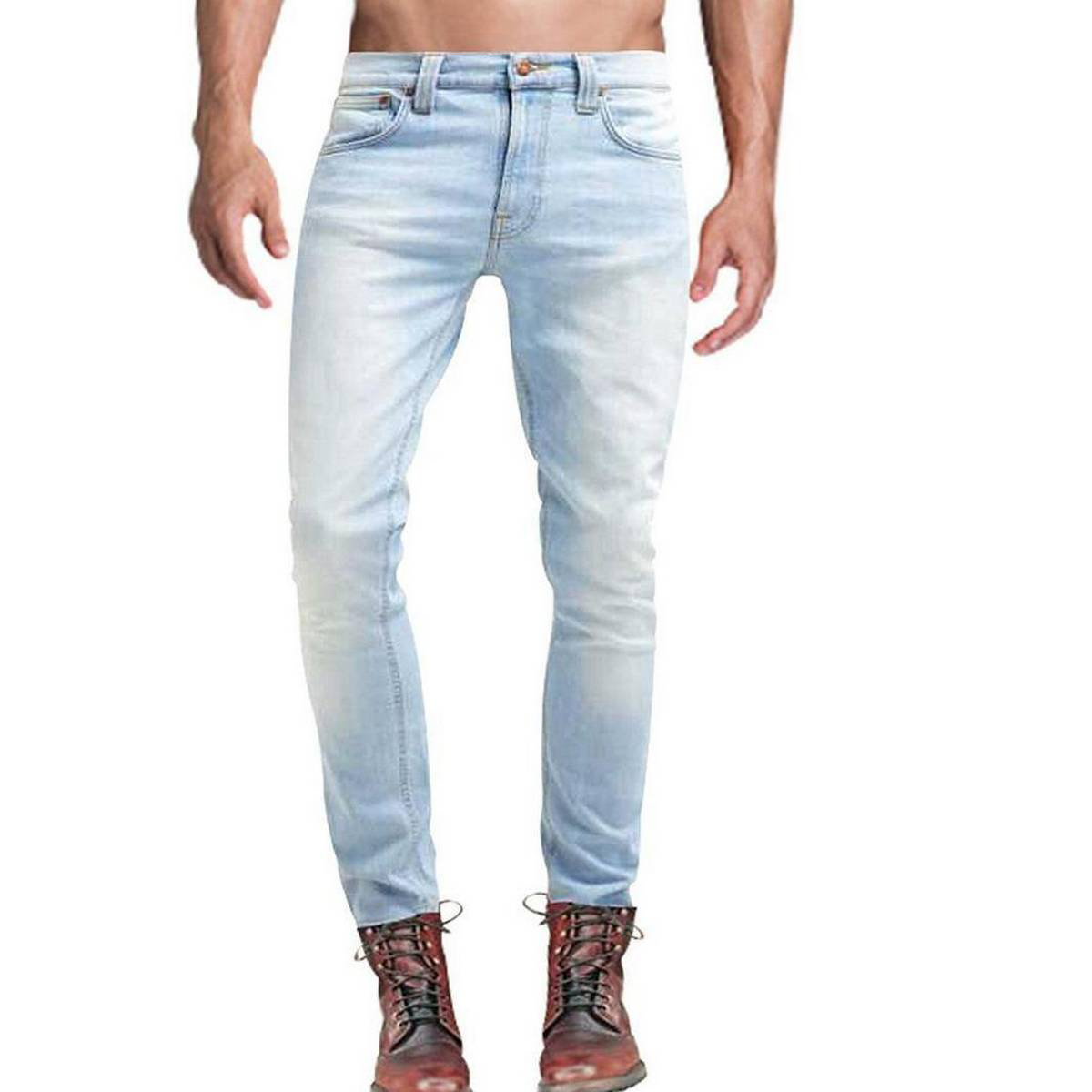 Light Sky Blue Denim Jeans Pant For Men 