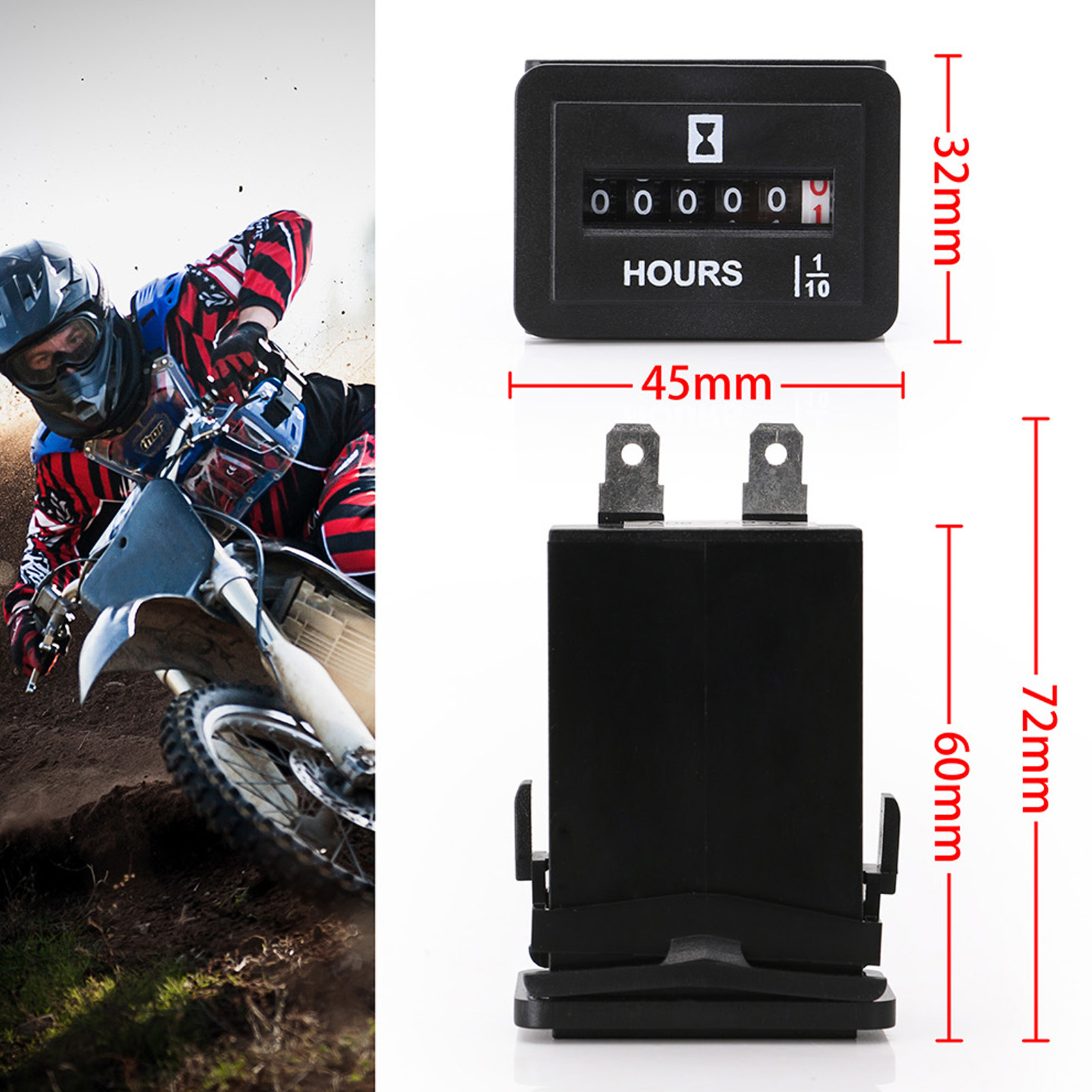 Wireless Vibration Hour Meter with LCD Display for Gas Diesel Engine Motors Lawn Mower Air Compressor. 