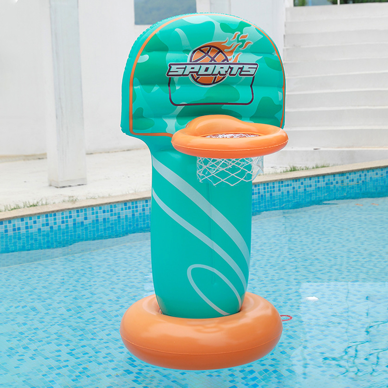 Floating Inflatable Basket Environmental Floating Pool Basketball Frame. 