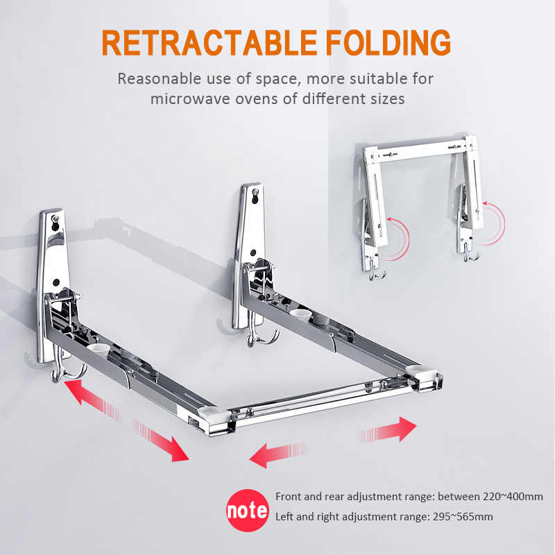 304 Stainless Steel Foldable Oven Stand, Kitchen Storage Accessories