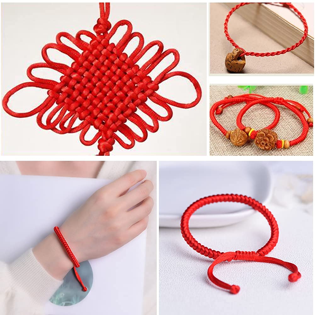 1mm Red Polyester Cord Satin String / Glazy Cord for Craft, Chinese Knotting, Necklaces, Bracelet Jewelry Making. 