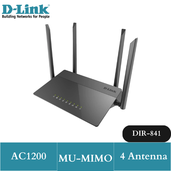 D-link Router DIR-841 AC1200 MU-MIMO Wi-Fi Gigabit Router. 