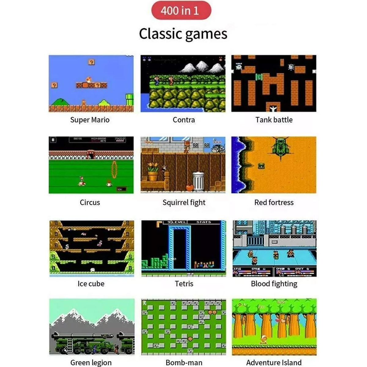 400 Games In 1 Sup Game Boy Retro Classic Mini Game. 