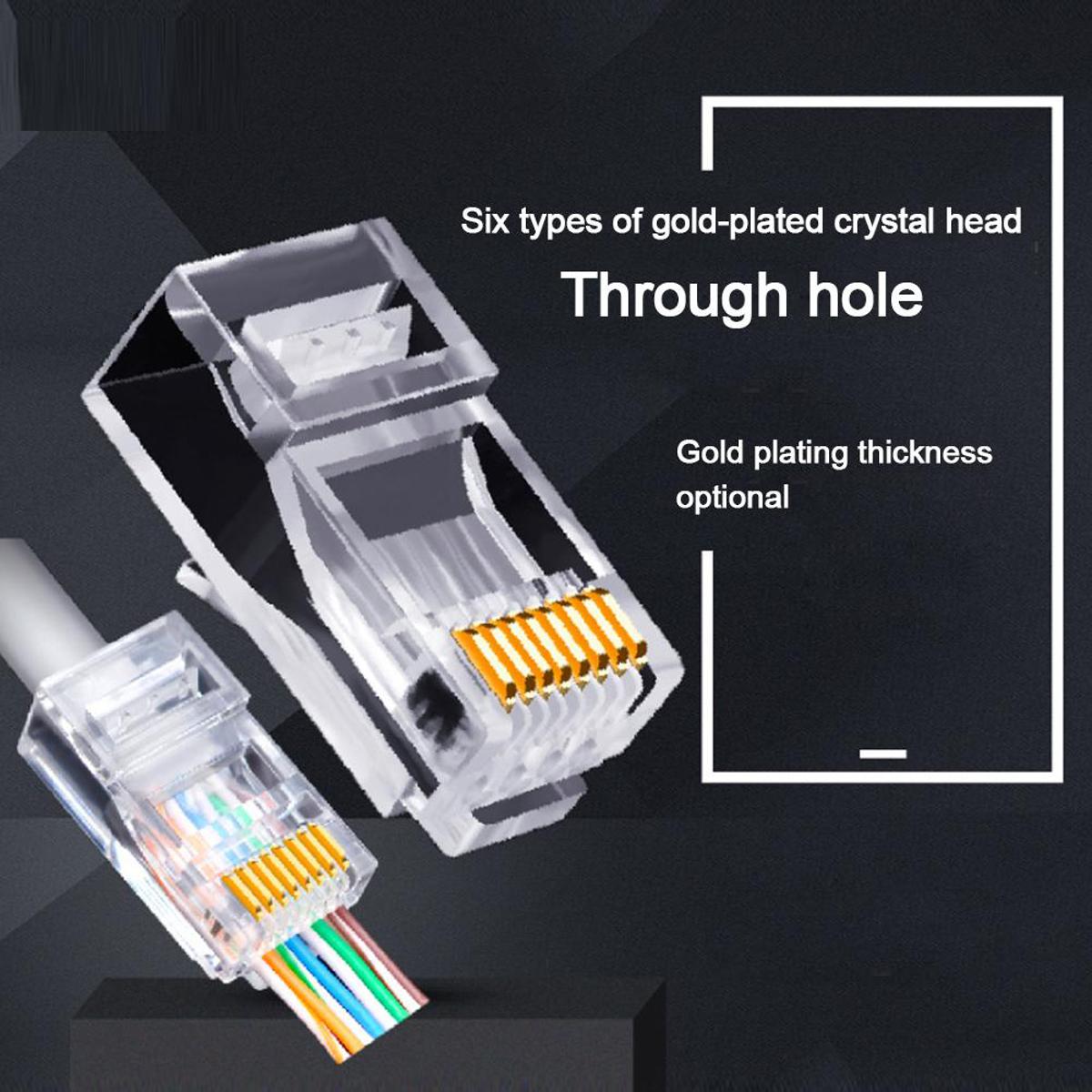 【FUPANG】10PCS Network Modular Plug Cat6 CAT6e Connector utp Modular Plug. 
