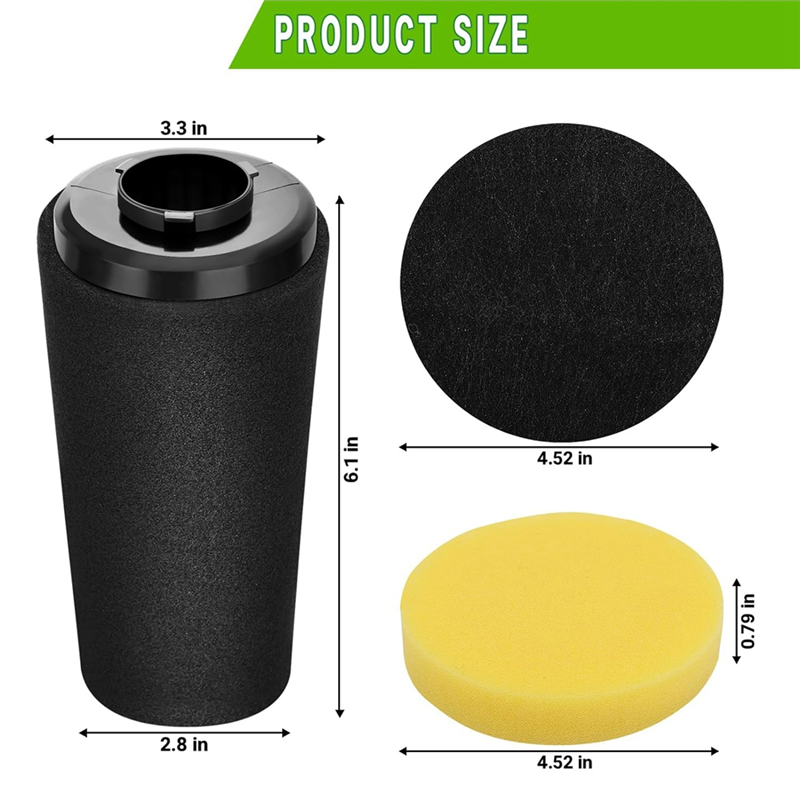 F112 Filter Replacement, Pre Motor Odor Trapping & 2 Pack Inlet Filters Parts Accessories Fit for Dirt Devil Endura UD20120NC UD70161. 
