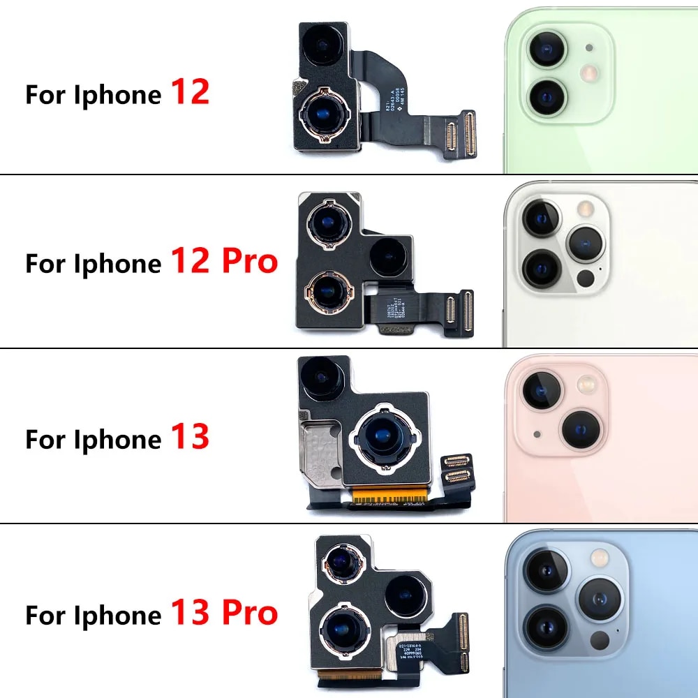 Original For iPhone 12 12Pro 13 13Pro Max Mini Front Camera Flex With Back Rear Camera Module Flex Cable. 