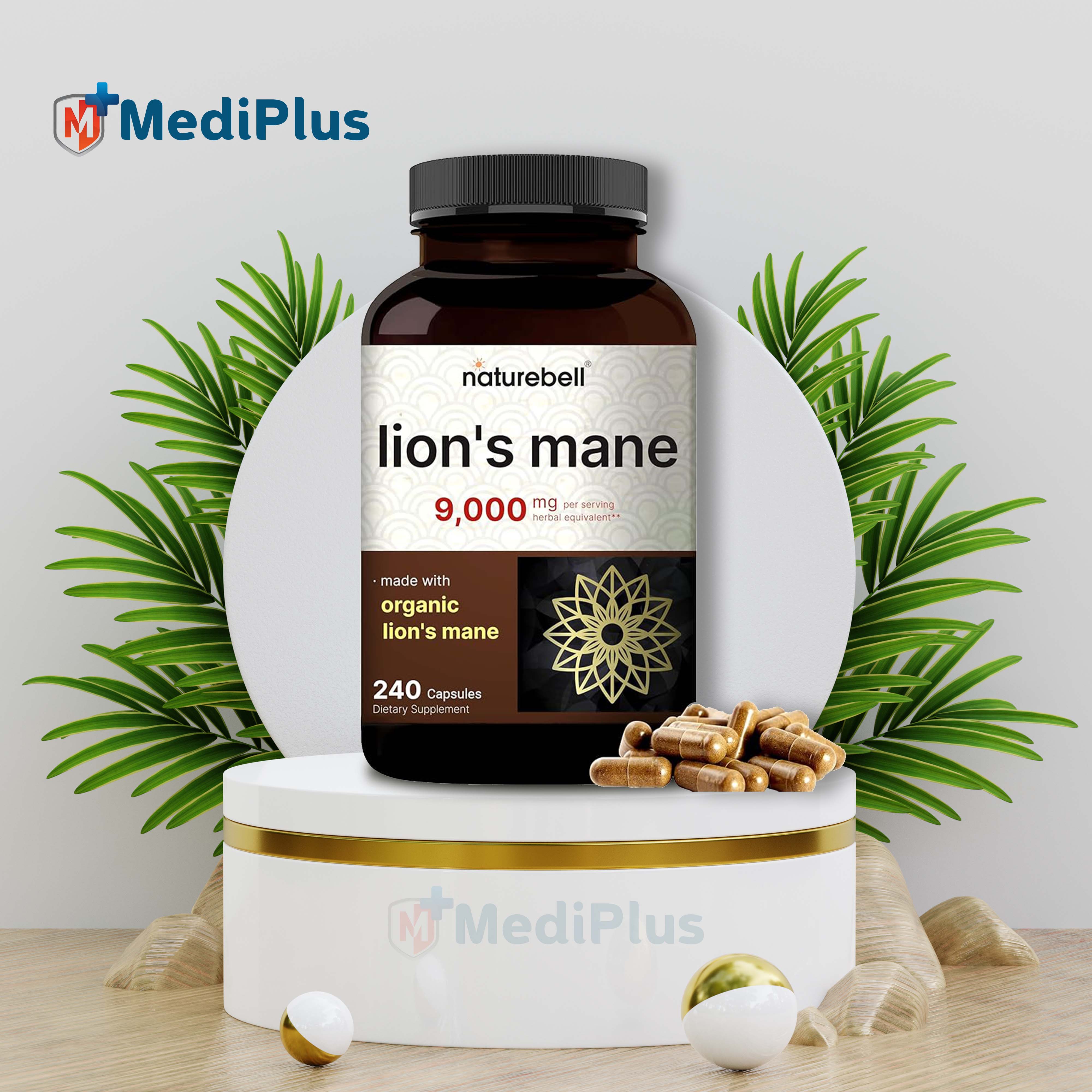 NatureBell Lions Mane Mushroom Supplement Capsules 9,000mg, 240 Capsules | 120 Days Supply – Made with Organic Lion’s Mane Powder Extract – Cognitive Brain Nootropic & Immune Health Support – Non-GMO 4.5/5 Condition: New