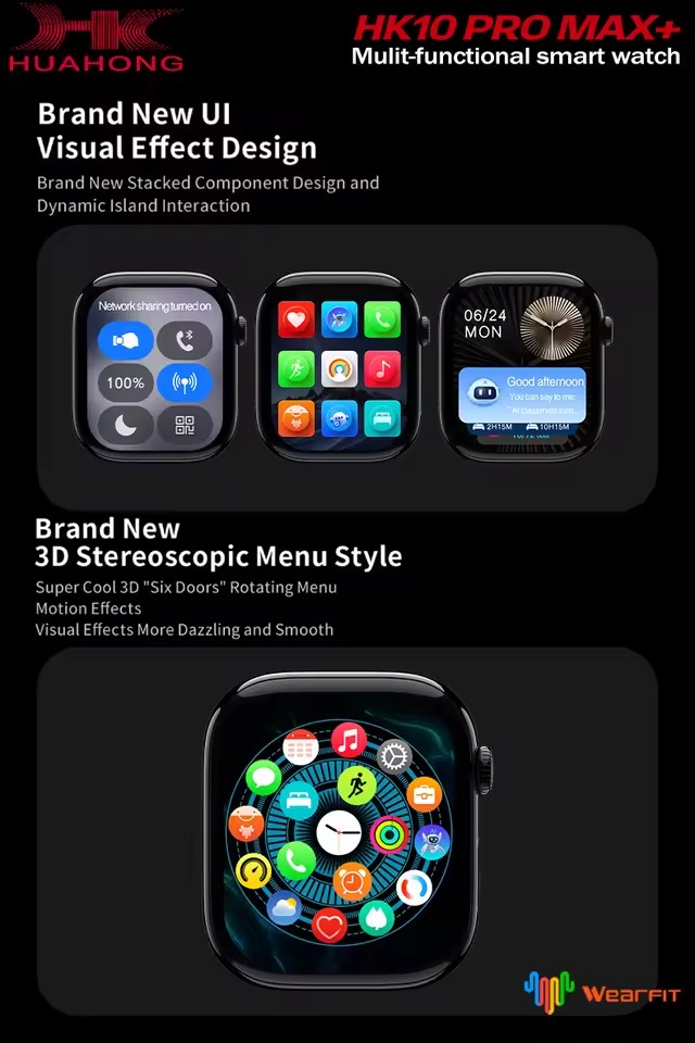 HK10 PRO MAX + Plus Smart Watch Ai 4GB ROM Series 10 AOD Display Smartwatch Local Music Album Men AMOLED Bluetooth Call Sportwatch. 