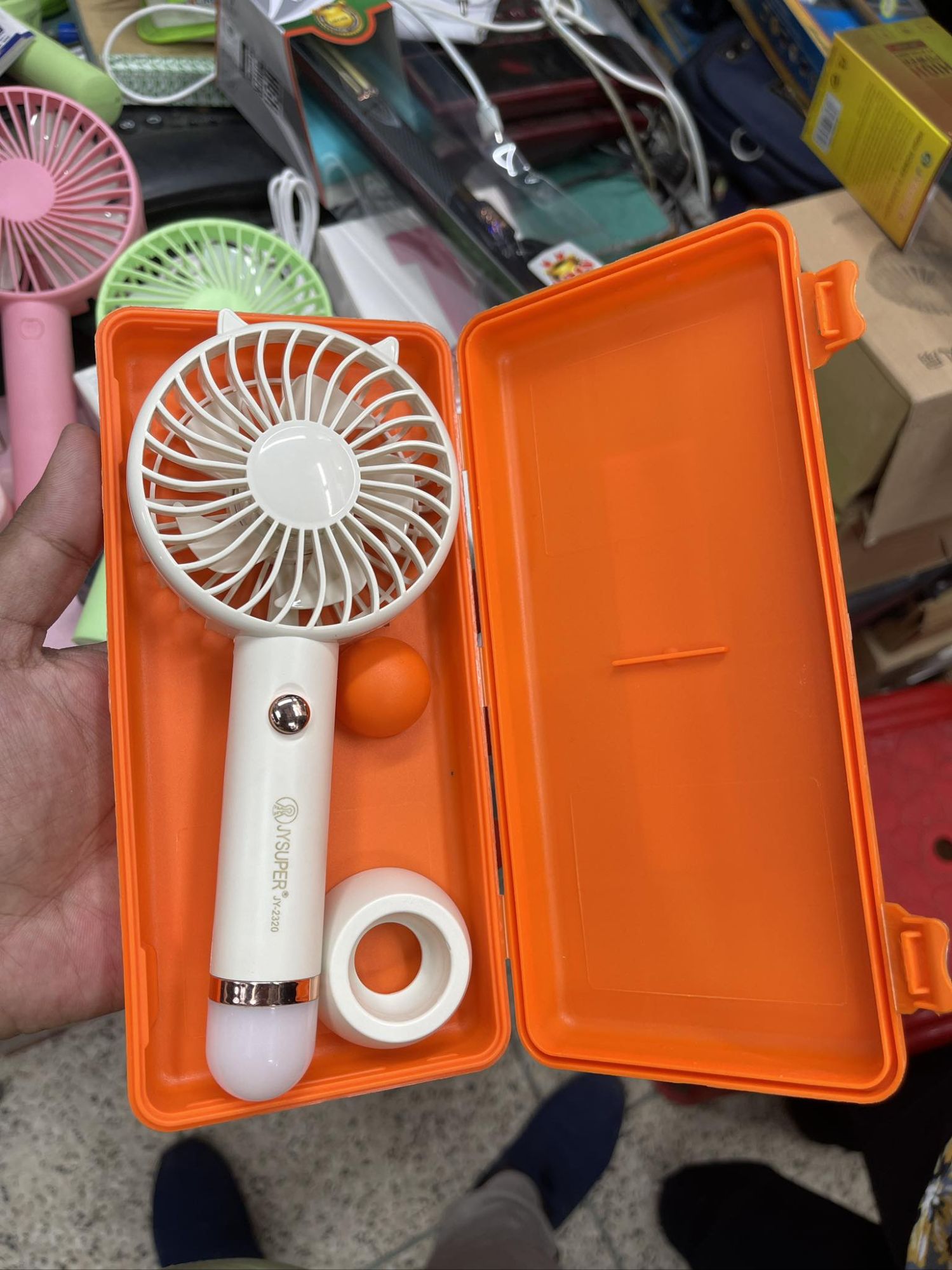 JYSUPPER Mini Fan with light model 2320 4 hours Backup. 