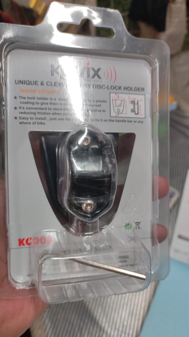 Kovix Disc Lock Bracket Safety Holder for KVCZ1, KAL6, KN1, KD6, KNL6 (1 Piece) Random Color. 