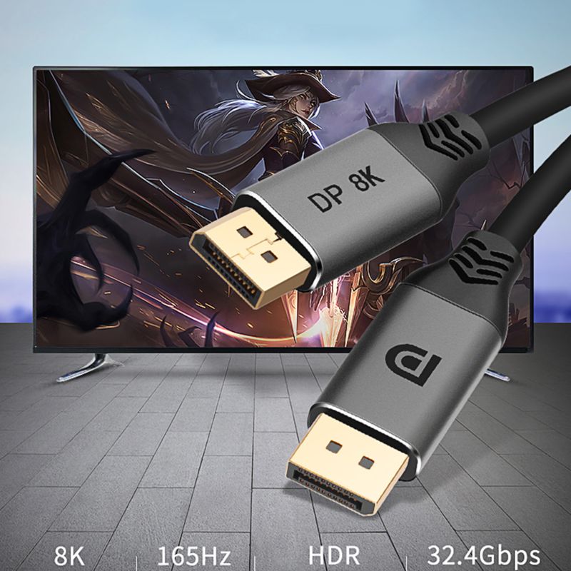 Home Theater DisplayPort 1.4 Cable 8K 4K HDR 60Hz 144Hz Display Port Adapter For Video PC Laptop TV DP 1.4 DisplayPort Cable. 
