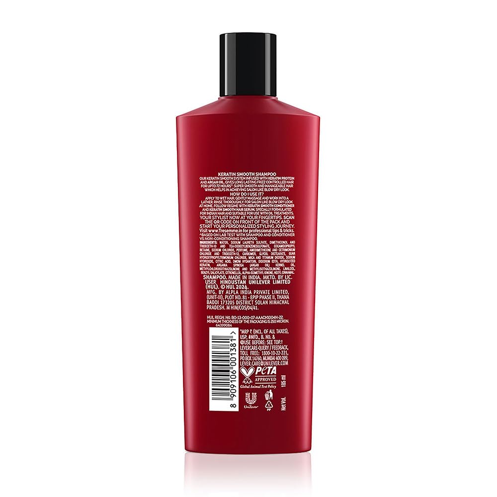 Tresemme Shampoo 185ml Keratin Smooth With Marula Oil Shampoo | India. 