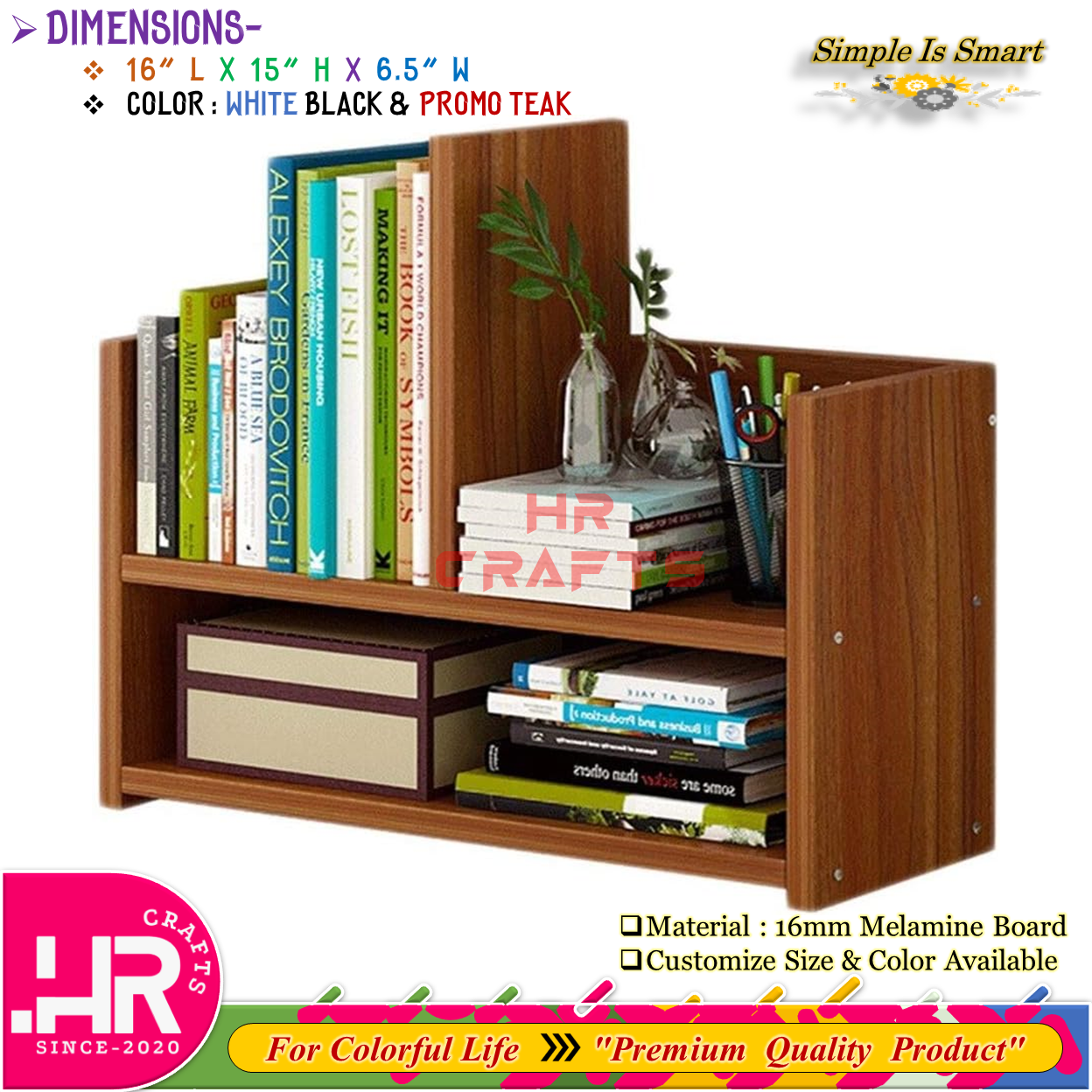 Desktop Bookshelf-Small Bookshelf-File Shelf-Office Bookshelf -Storage Organizer-Display Shelf Rack-Desk Organiser-Desk Storage Shelf-HR Crafts