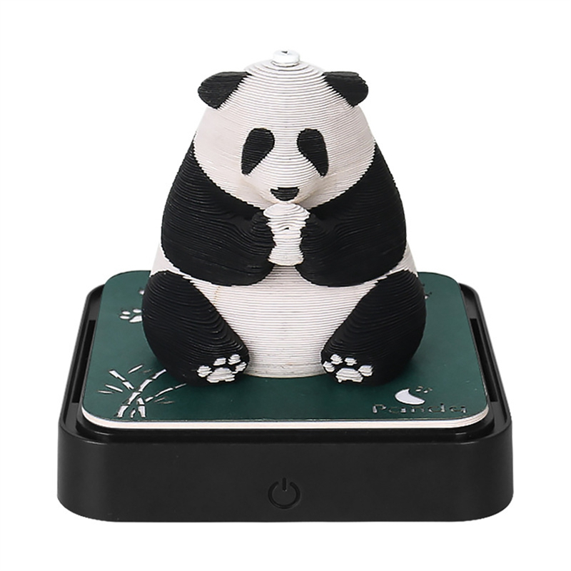 3D Art Calendar 2024, Time Piece Calendar Panda Memo Pad Rip Paper Carving DIY Sticky Note Durable Easy Install