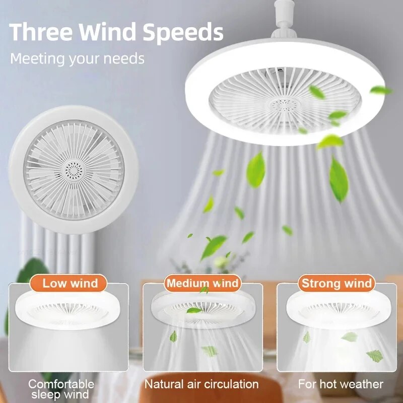 XIAOMI Ceiling Fans With Remote Control and Light LED Lamp Fan E27 Converter Base Smart Silent Ceiling Fans For Living Room. 