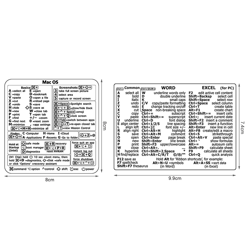 30Pcs Windows+ Word/Excel /Adobe Photoshop Keyboard Guide Shortcut Sticker. 