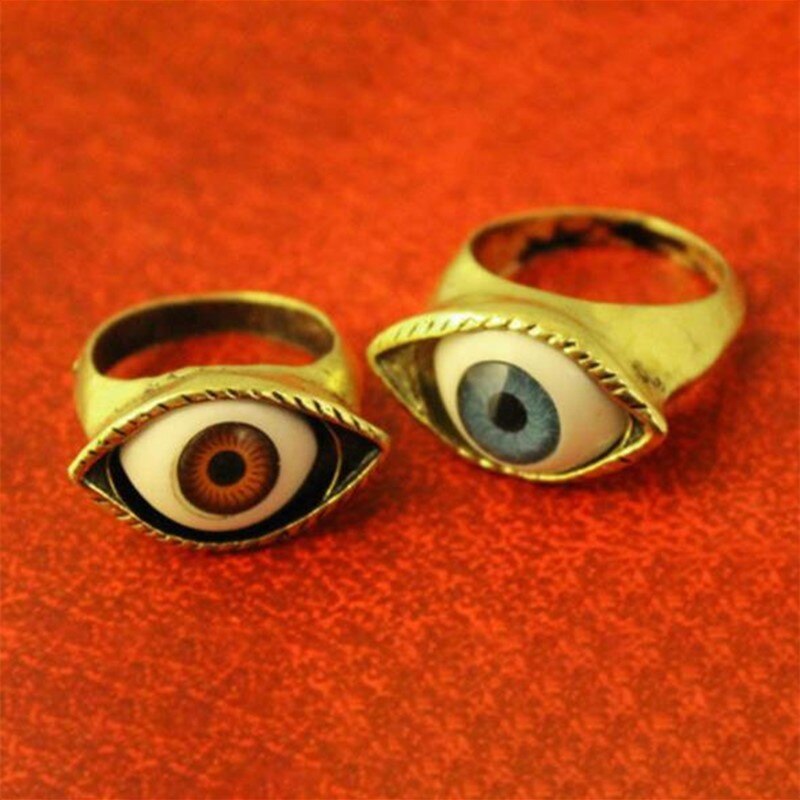 Classic Vintage Turkey Evil Eye Finger Ring Eyeball Punk Goth Jewellery Halloween Gift Fashion Ring for Women Wholesale. 