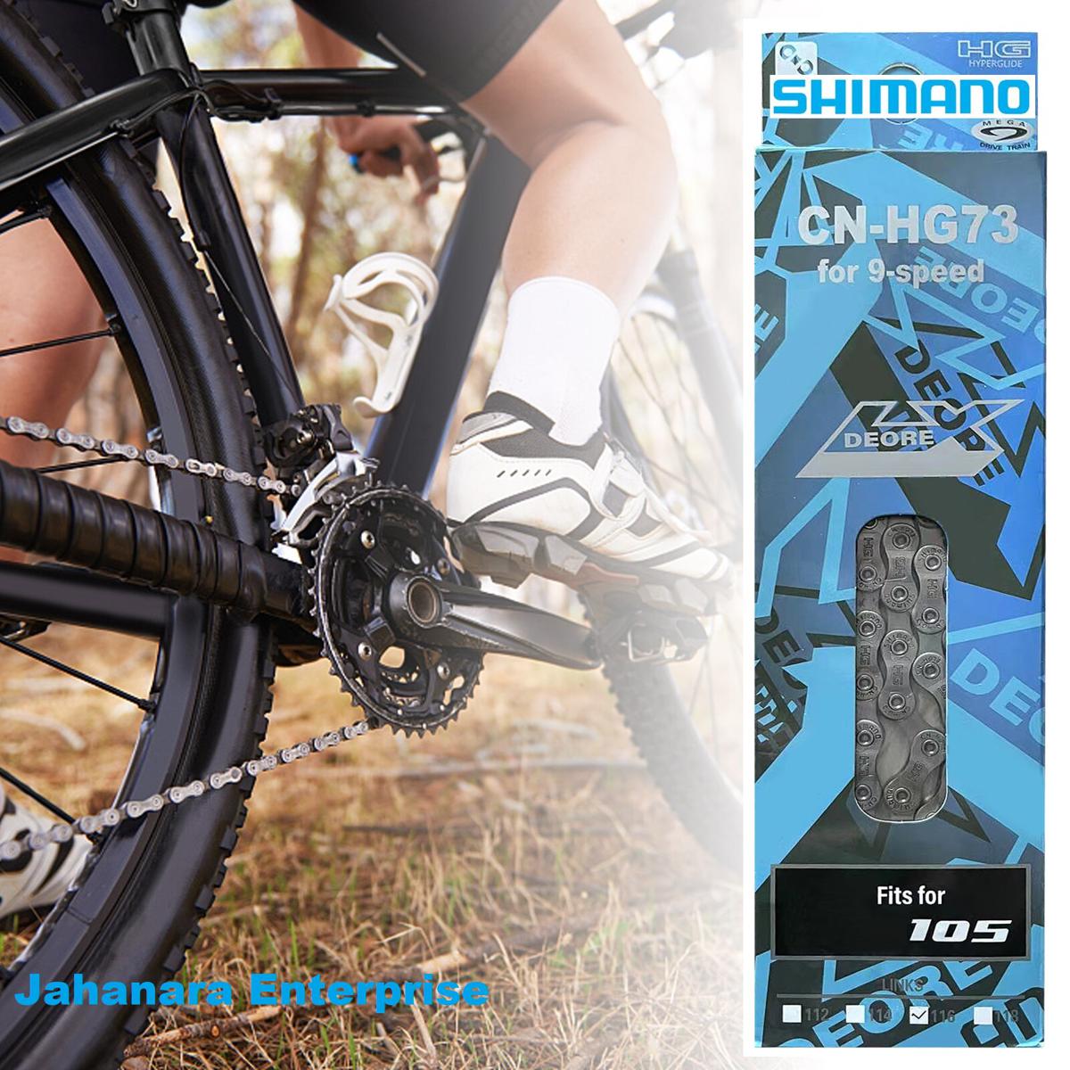 Bicycle Chain 9 Speed SHIMANO Deore LX 105 Chain Mountain Steel Silver 116 links  (Made in Japan) Bicycle Accessories