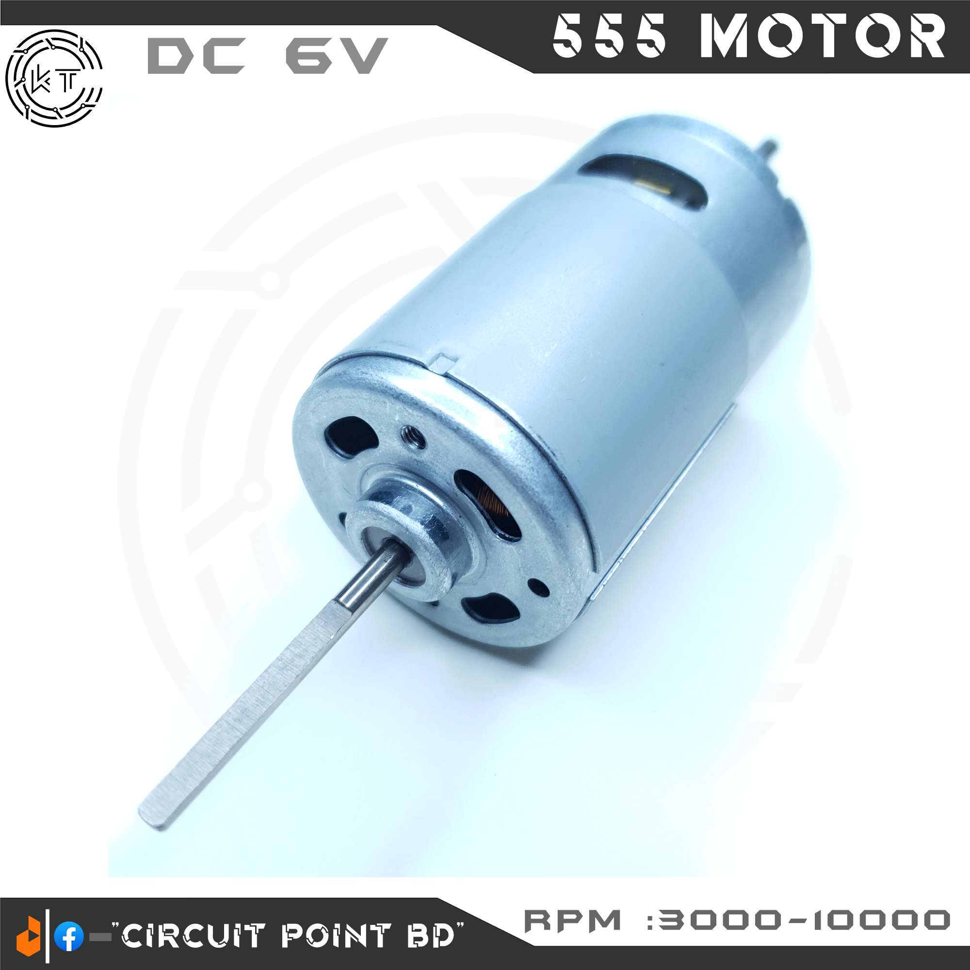 555 D Shape Long Shaft Full Metal Body 6-12V DC Motor Hi-Speed, Low Noise Rechargeable DC Fan For Solar or Electrical Tool and DIY Project.. 