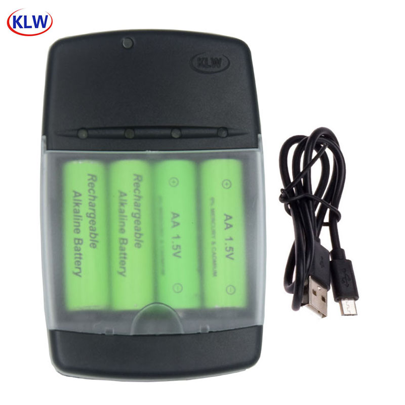 USB LR03 AA LR6 AAA LR61 AAAA Alkaline 1.5V Rechargeable Battery Smart Charger with Intelligent LED Indicator For Toy Camera