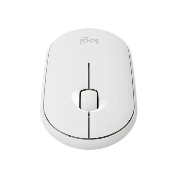 Logitech M350s Pebble Mouse 2, Tonal White Wireless and Bluetooth Mouse. 