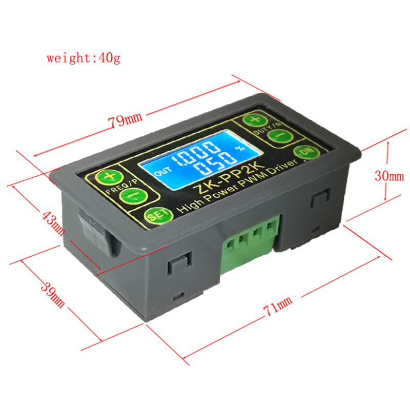Practical Product  ZK-PP2K PWM DC 3.3-30V 12V 24V Motor Speed Controller Regulator 8A 150W Adjustable LED Dimmer Pulse Frequency Duty Ratio. 
