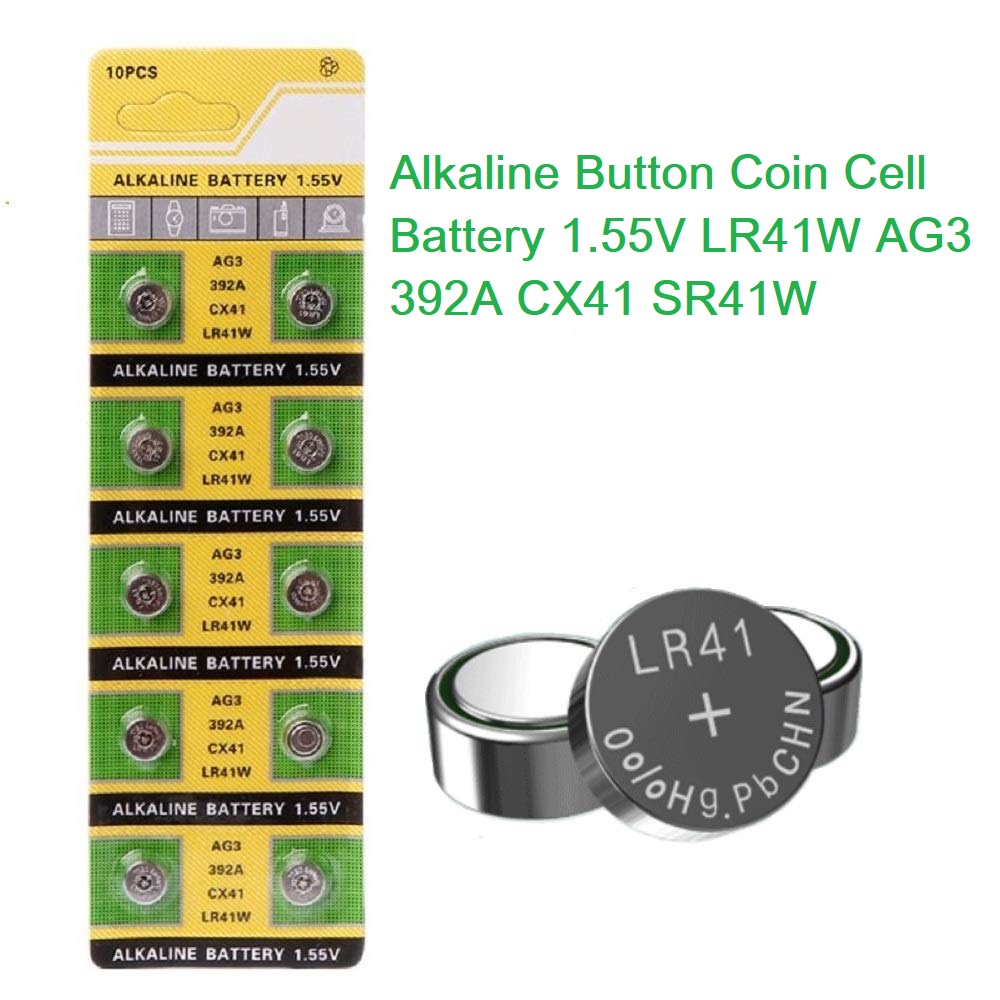 5Pcs- AG3 392A CX41 LR41W Button Battery LR41W Button Cell Battery LR41W Battery 1.5V 392A Coin Cell Battery AG3 Battery 1.5V Battery For Watch Calculator Clock. 