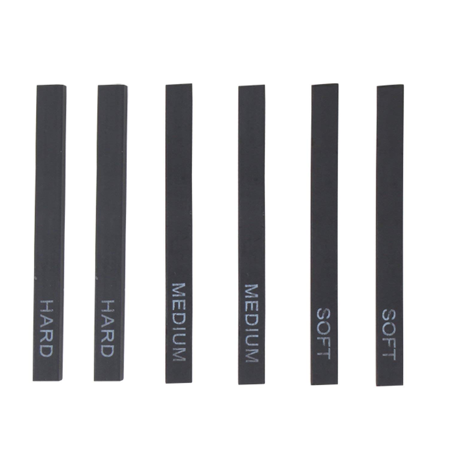 Worison Drawing Shading Compressed Charcoal Sticks, Soft, Medium, Hard-6 Pcs. 