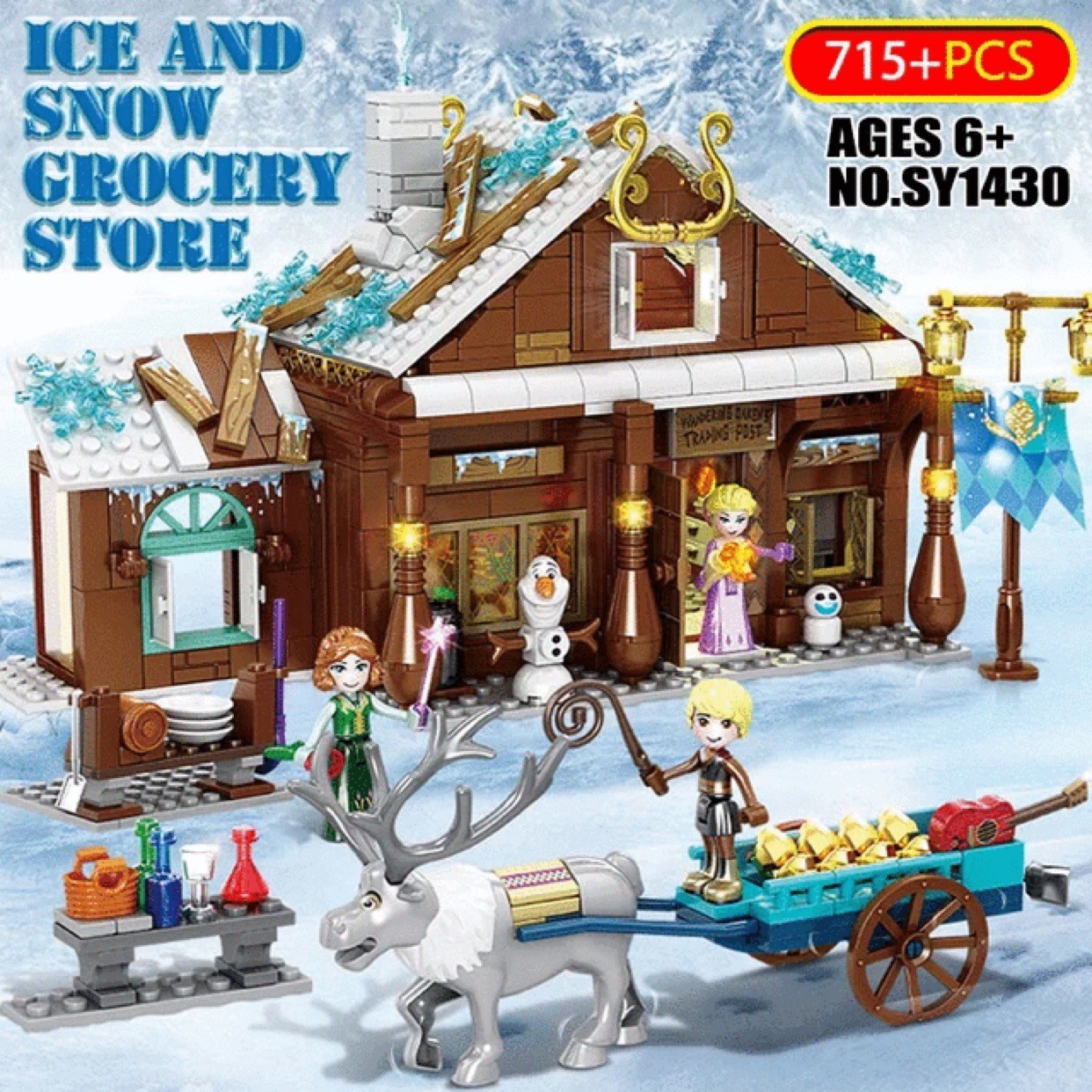 Homemade Ice and Snow Grocery Store Princess Cartoon Collection Building Blocks 715+pcs. 