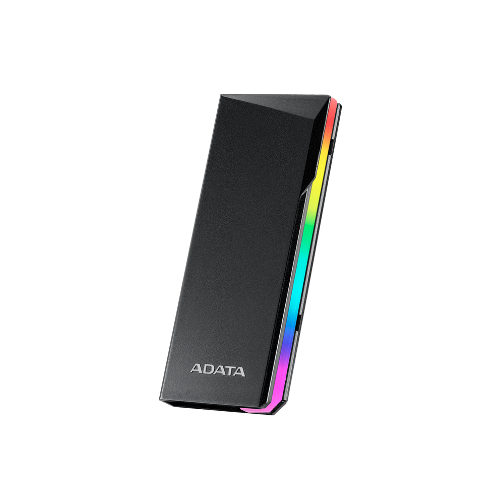 ADATA EC700G M.2 PCIe/SATA SSD Enclosure Stylish Geometric Design with Rgb Lighting Supports USB 3.2 Gen2. 