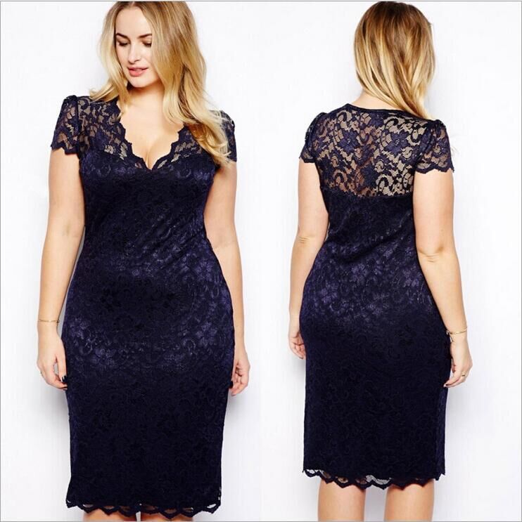 XXXXXL XXXXL Summer Dress 2020 Sexy Women Casual Short Sleeve Beach Short Dress Solid Black Lace Dress Vestidos Plus Size. 