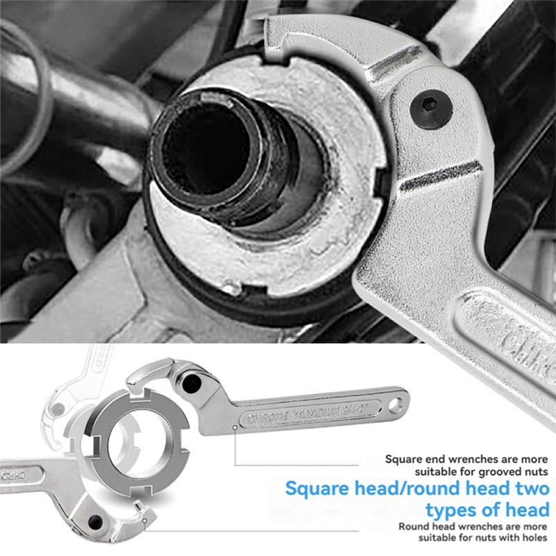 Crescent wrench set Adjustable C-pin wrench Hook wrench Round heads. 