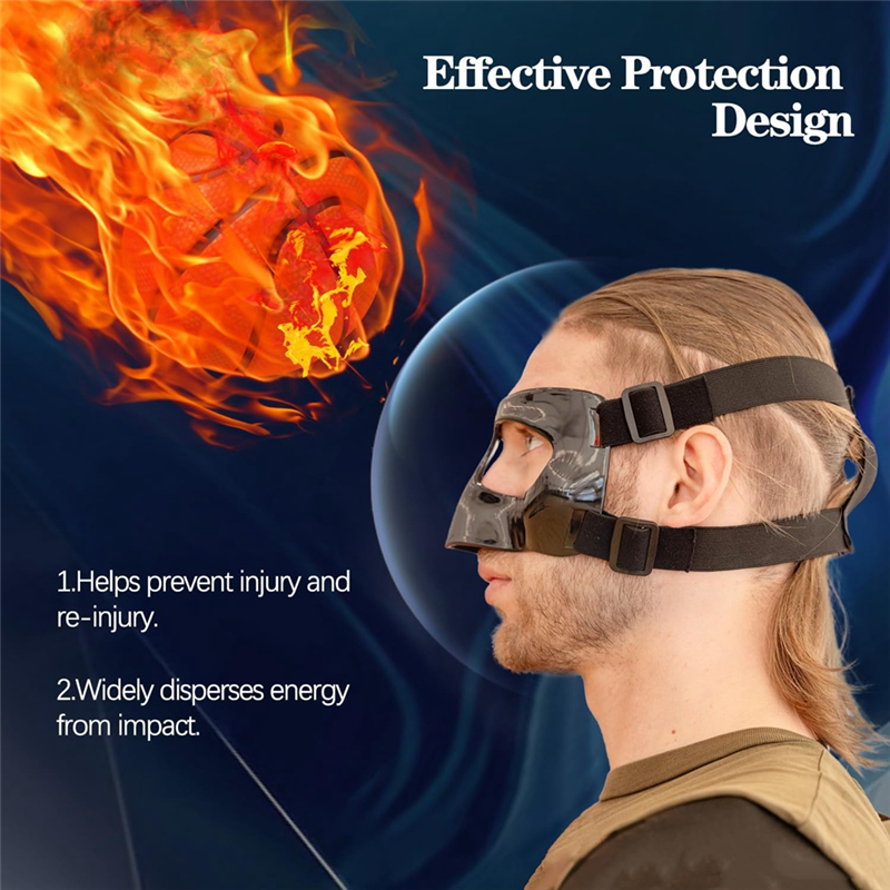 Sports Face Guard, Nose Guard for Broken Nose, Basketball Football Softball Training Face Protect Shield, Easy Install Easy to Use Clear Close. 