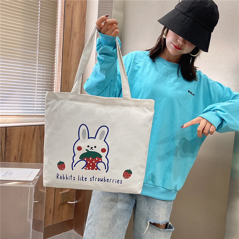 Bag Female 2020 New Ins Canvas Bag Korean School Girl Korean Large Capacity Shoulder Bag Versatile Schoolbag Tote Bag