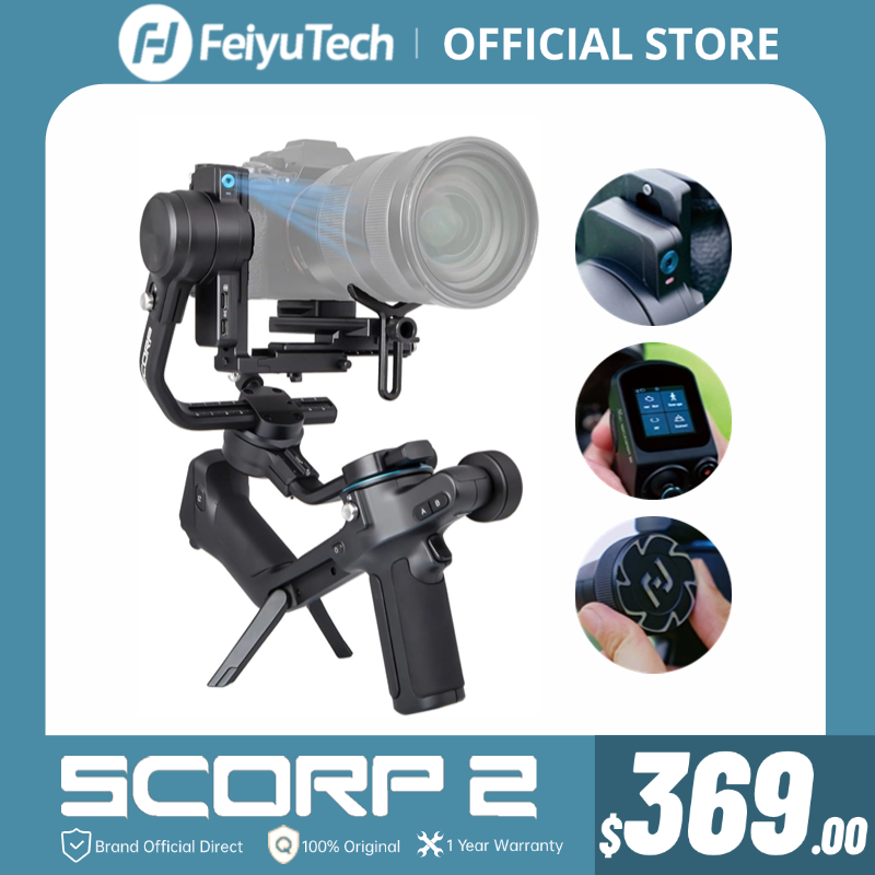 FeiyuTech SCORP 2[Official]Camera Gimbal Stabilizer Built-in AI Tracker Upgrade Joystick Touch Screen for Mirrorless DSLR Camera