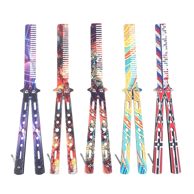 Skull Pattern Foldable Practice Training Comb Hair Accessories Butterfly Comb. 