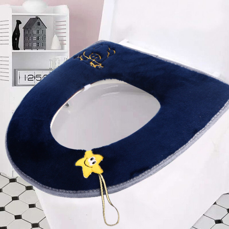 Toilet seat duckling, thickened cushion cover, corduroy hook and loop style, no home mat, coral velvet toilet seat mail bag