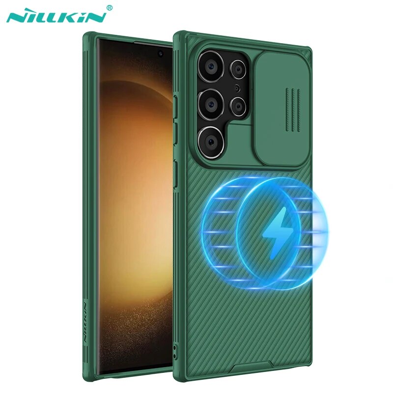 Magsafe Case For Samsung Galaxy S24 Ultra Nillkin CamShield Pro Magnetic Case For Samsung S24 Slide Camera Case For Galaxy S24+. 