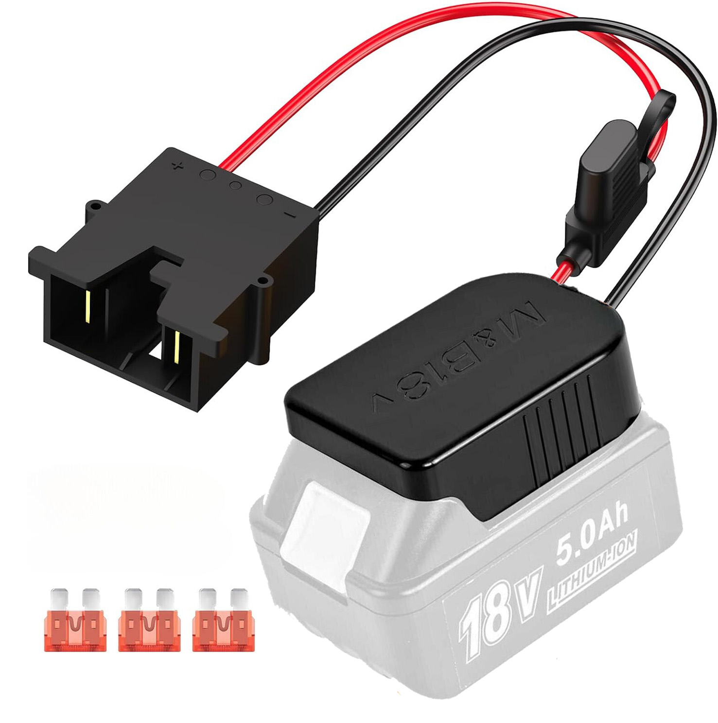 Power Wheels Adapter for Makita 18V Battery Conversion Kit with Fuse Wire Connector Compatible with Peg-Perego 12V. 