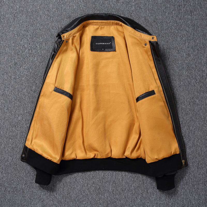 Men Leather Jacket Real Cowhide A2 Pilot Jacket Air Force Flight Jackets Men's Leather Aviator Jacket Jaqueta Couro Masculina. 