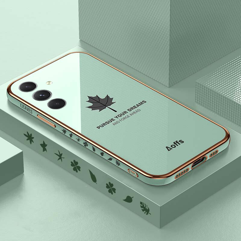 For Samsung Galaxy M15 Case Shining Maple Leaves Design Full Protection Soft Silicone for Galaxy M15 Back Cover