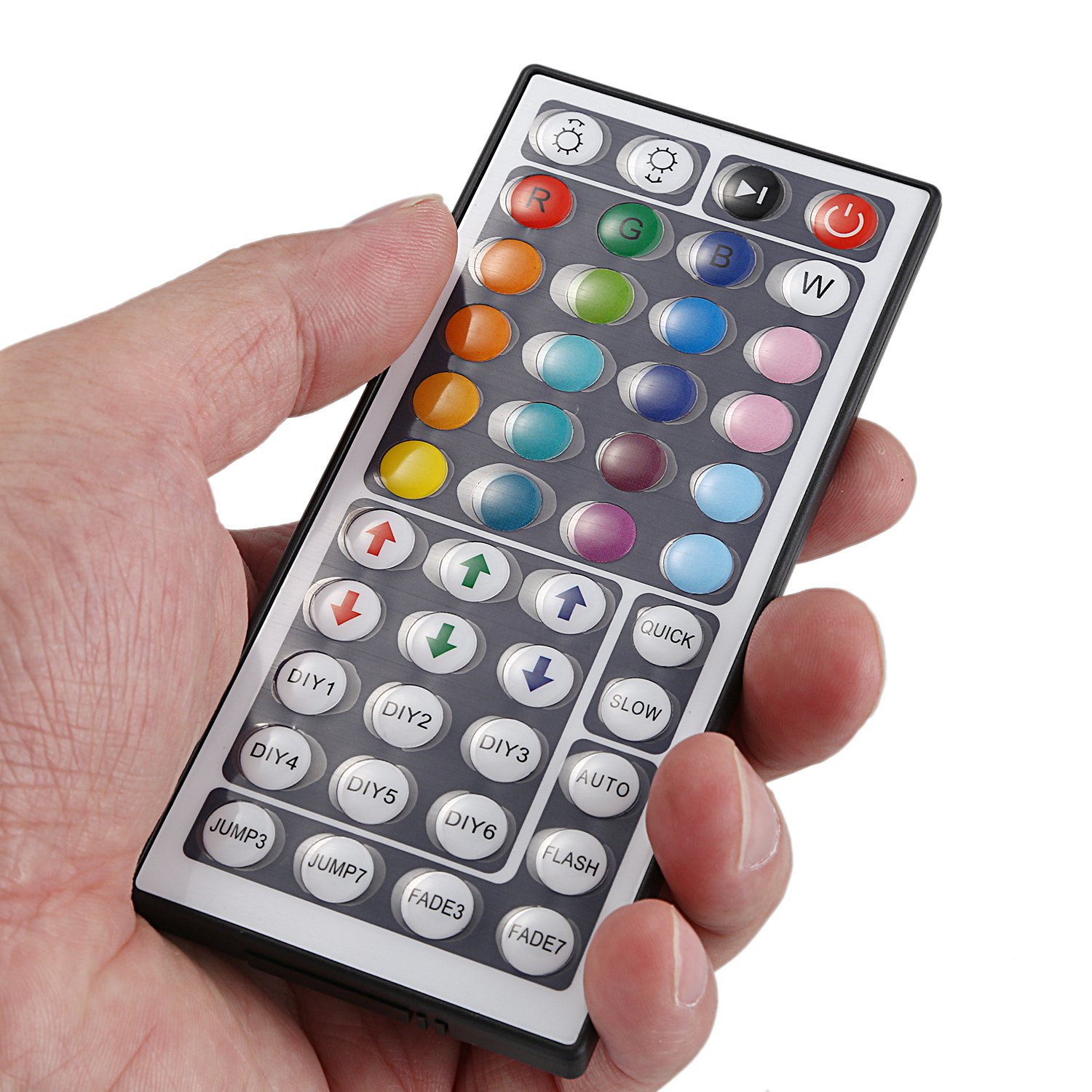 Individual 44 keys Wireless IR Remote control with receiver for 5050 3528 RGB SMD LED strip light. 