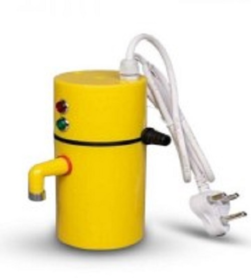 Instant Water Geyser portable yellow colour. 