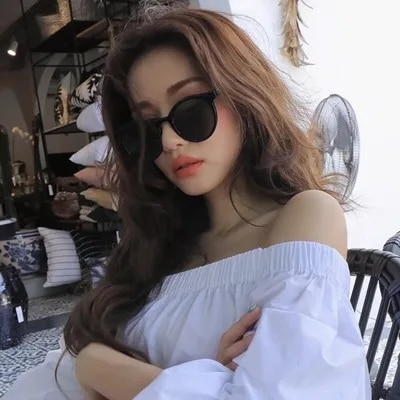 【Lejia】a Lin xiaozhai web celebrity restore ancient ways with sunglass round frame Korea white polarized tawny. 