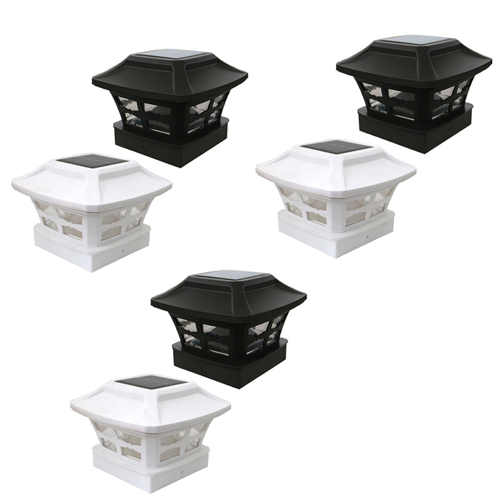 3X Solar Post Cap Lights Outdoor Post Solar Lights LED Bulb Fence Post Lights for Inch Wooden Posts Warm White