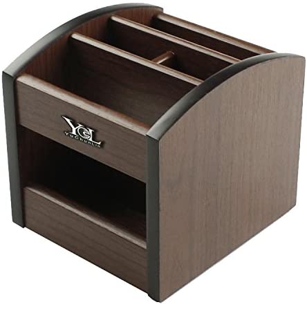 Rotating remote control holder, pen holder for desk,Wooden remote storage Organizer,TV remote control caddy@YCL872R Pen container. 