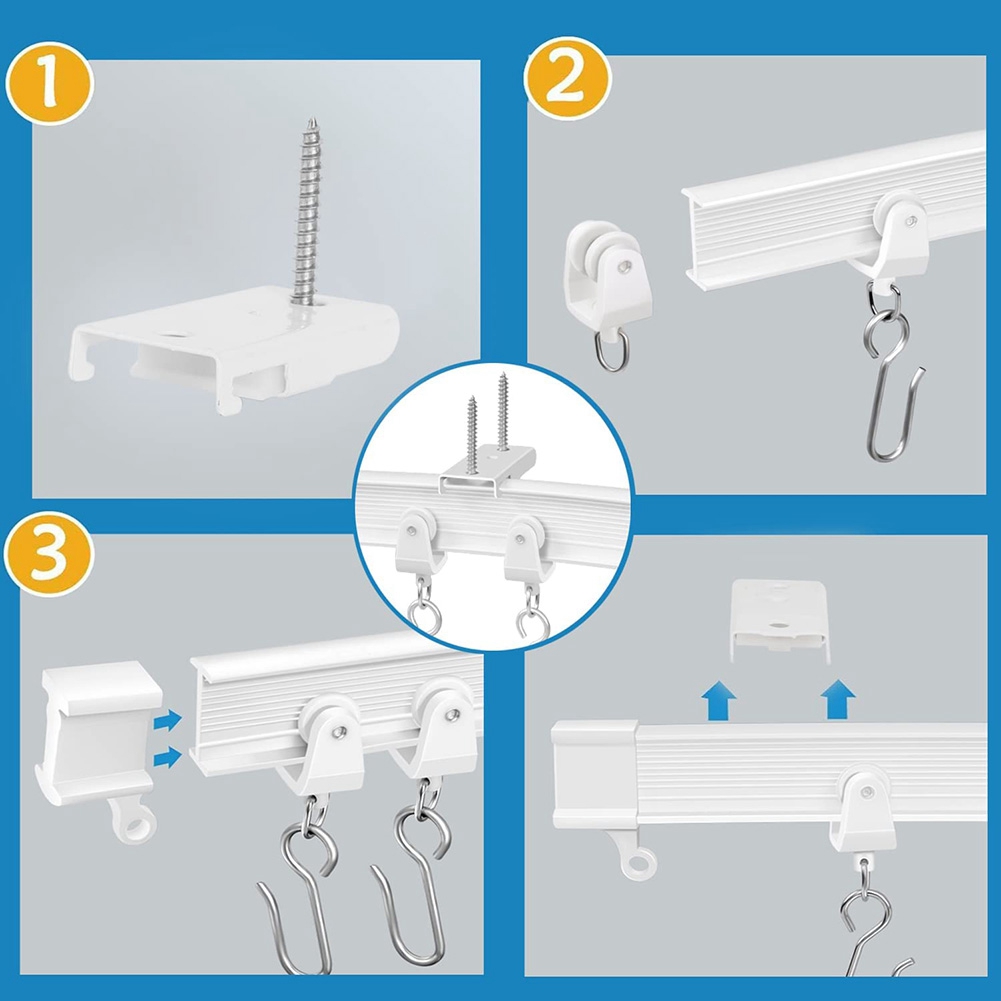 Flexible Bendable Ceiling Curtain Track, Ceiling Mount for Curtain Rail, Room Divider Ceiling Track for Curtains 16.4FT. 